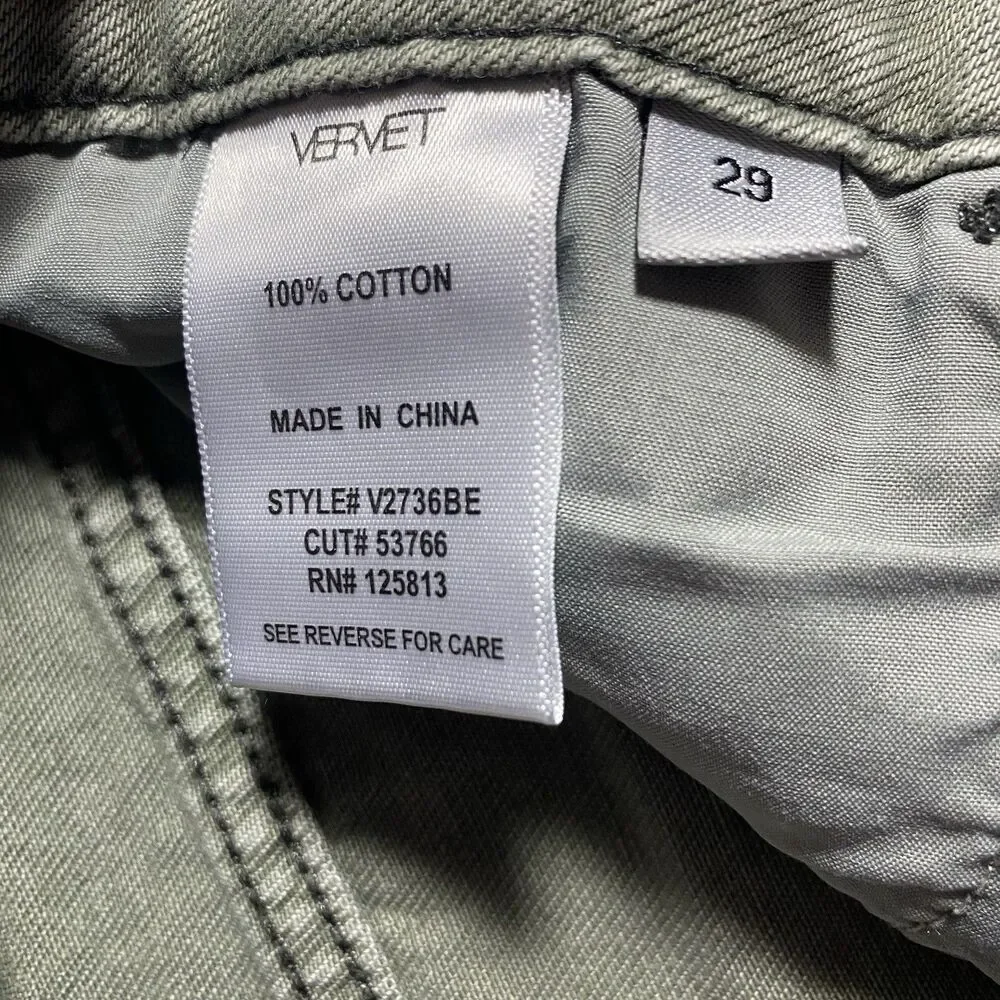 Vervet Flying Monkey Gray Cropped Jeans Womens 29 8 Wide Leg High Rise Destroyed